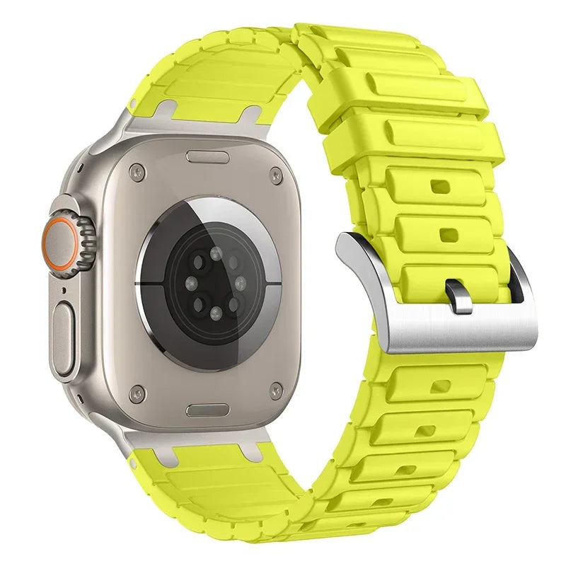 Modified Metal Integration Band for Apple Watch Ultra 2 49mm 10 9 8 7 46mm 45mm 42mm 41mm Silicone Bracelet iWatch 6 5 4 SE 44mm