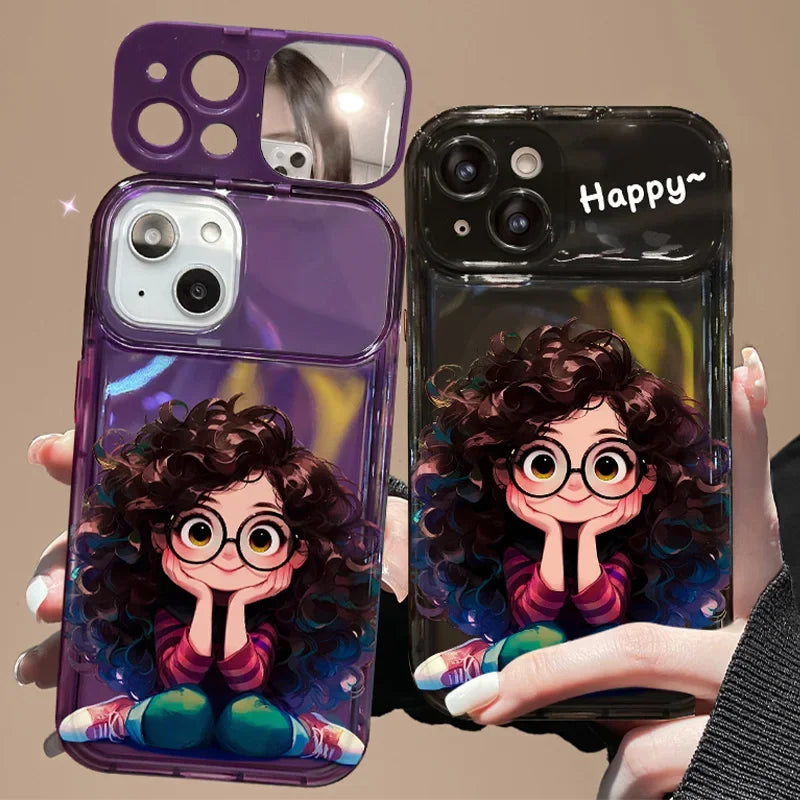 Lanyard 3D Fashion Girl Mirror Case – iPhone 11–16 – PhonelyHub