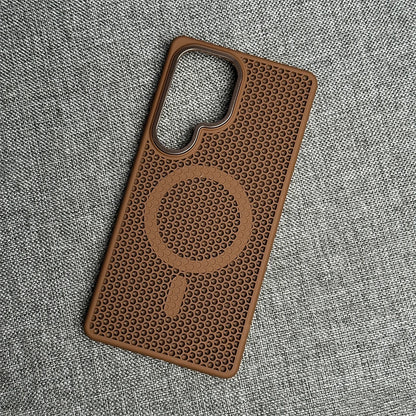 Honeycomb Grid Mesh Cooling For Magsafe Magnetic Case For Samsung Galaxy  S25 Ultra S24 S23 Plus Frosted Alloy Lens Armor Cover