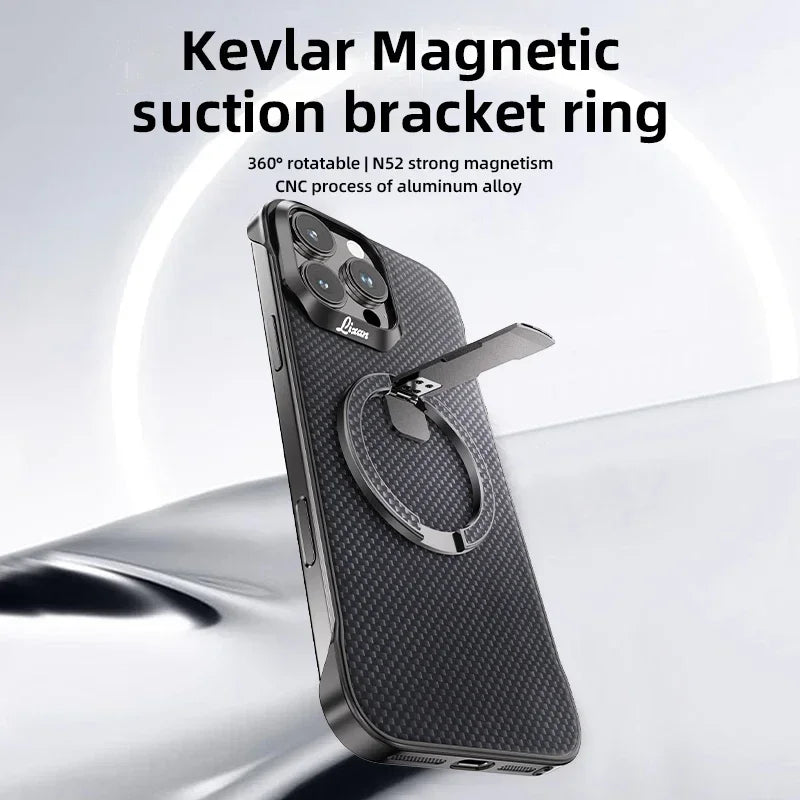 Ultrathin Aluminum Alloy Kevlar Super Magnetic Mobile Phone Stand Suitable For Smartphone For iPhone Samsung Metal Phone Stand