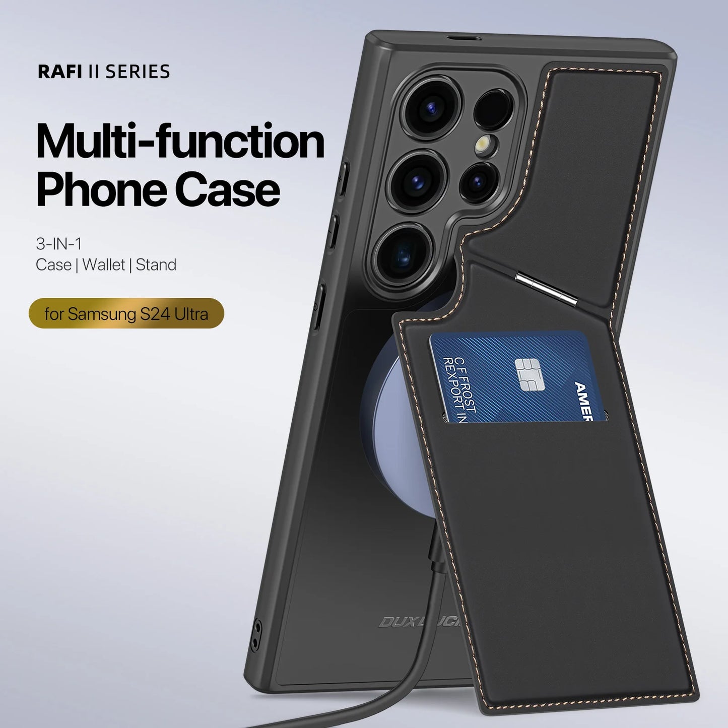 Samsung S24 Ultra 3-in-1 Magnetic Case – Wallet & Stand | PhonelyHub
