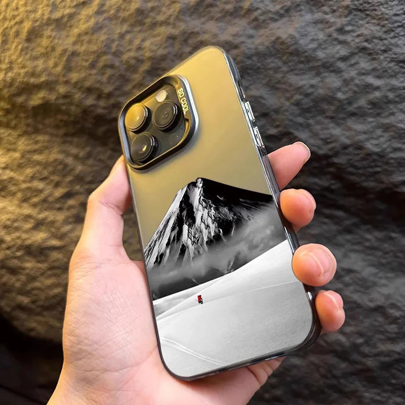 Black Mountain Phone Case For iPhone 16 15 14 13 12 11 Pro Max XS X XR 7 8 Plus SE 2022 Full Protection Shockproof Bumper Cover