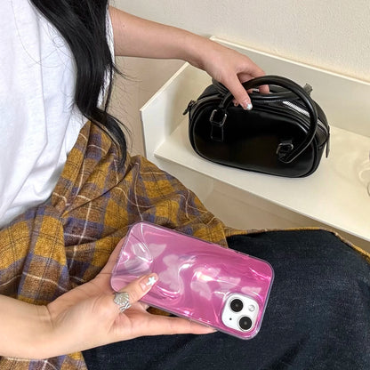 Pink Butterfly Ripple Case for iPhone 16/15/14 – PhonelyHub