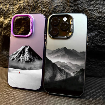 Black Mountain Phone Case For iPhone 16 15 14 13 12 11 Pro Max XS X XR 7 8 Plus SE 2022 Full Protection Shockproof Bumper Cover