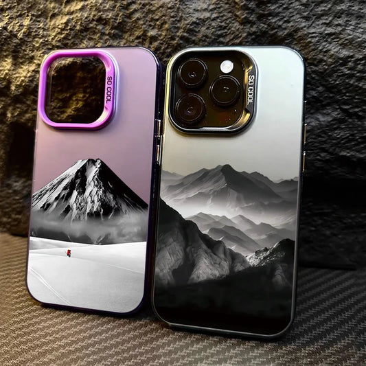 Black Mountain Phone Case For iPhone 16 15 14 13 12 11 Pro Max XS X XR 7 8 Plus SE 2022 Full Protection Shockproof Bumper Cover