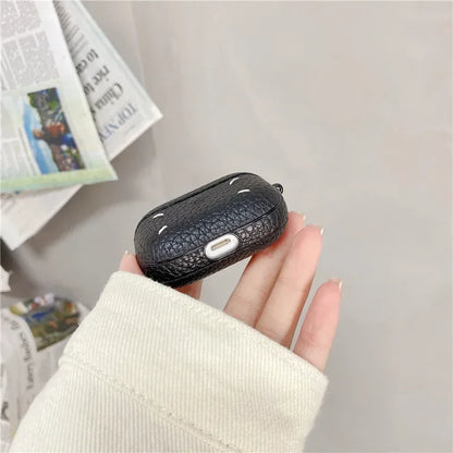 Martin Margiela Leather case with keychain Wireless Headset bluetooth case for Apple AirPods 1 2 3 4 pro 2 soft hard cover