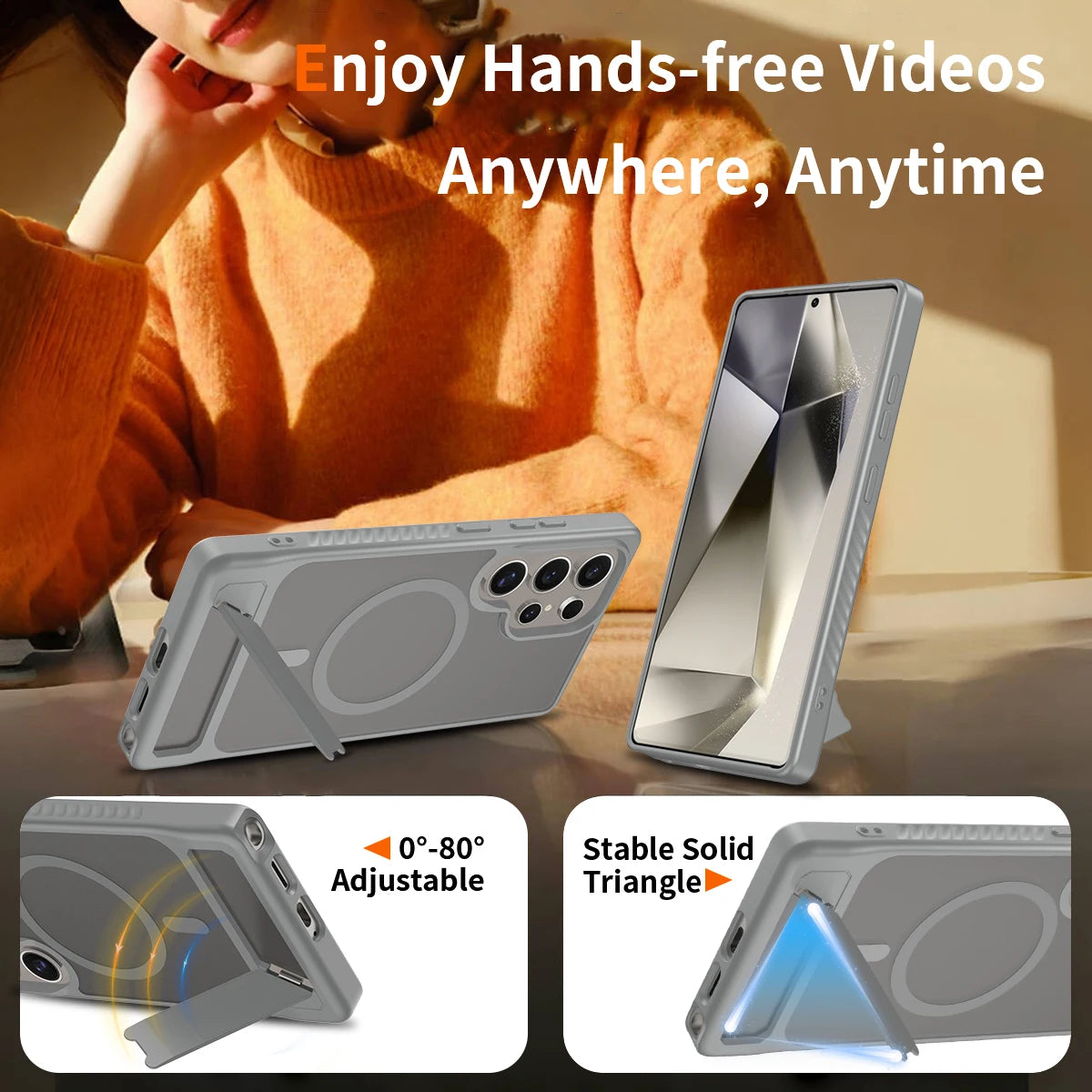 Shockproof MagSafe Stand Case for Samsung S25 Ultra | PhonelyHub