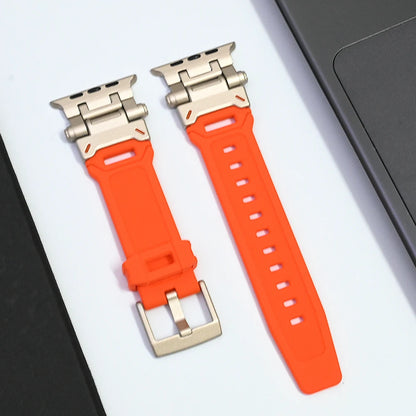 Soft Silicone Strap For Apple Watch Ultra2 49mm Series 9 8 7 45mm Rubber Band For iWatch 6 5 4 se 44mm 42mm Mens Sports Bracelet