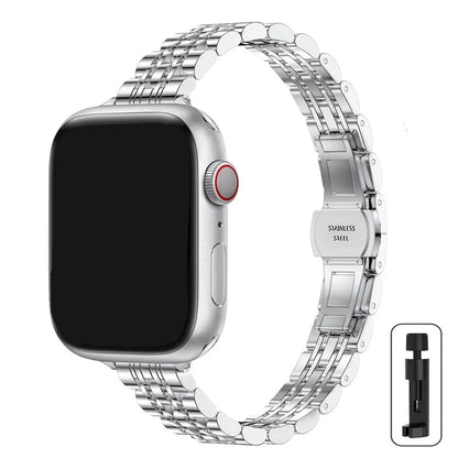 Stainless Steel Strap For Apple Watch Ultra 2 Band 49mm 42mm 46mm Metal Bracelet iWatch Series 10 9 8 7 6 SE 5 4 3 Women 45 41mm