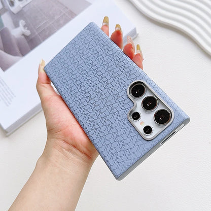 Magsafe Magnetic Wireless Charging Solid Color Line Pattern Phone Case For Samsung S25 Ultra S22 S23 S24 Ultra Plus Back Cover