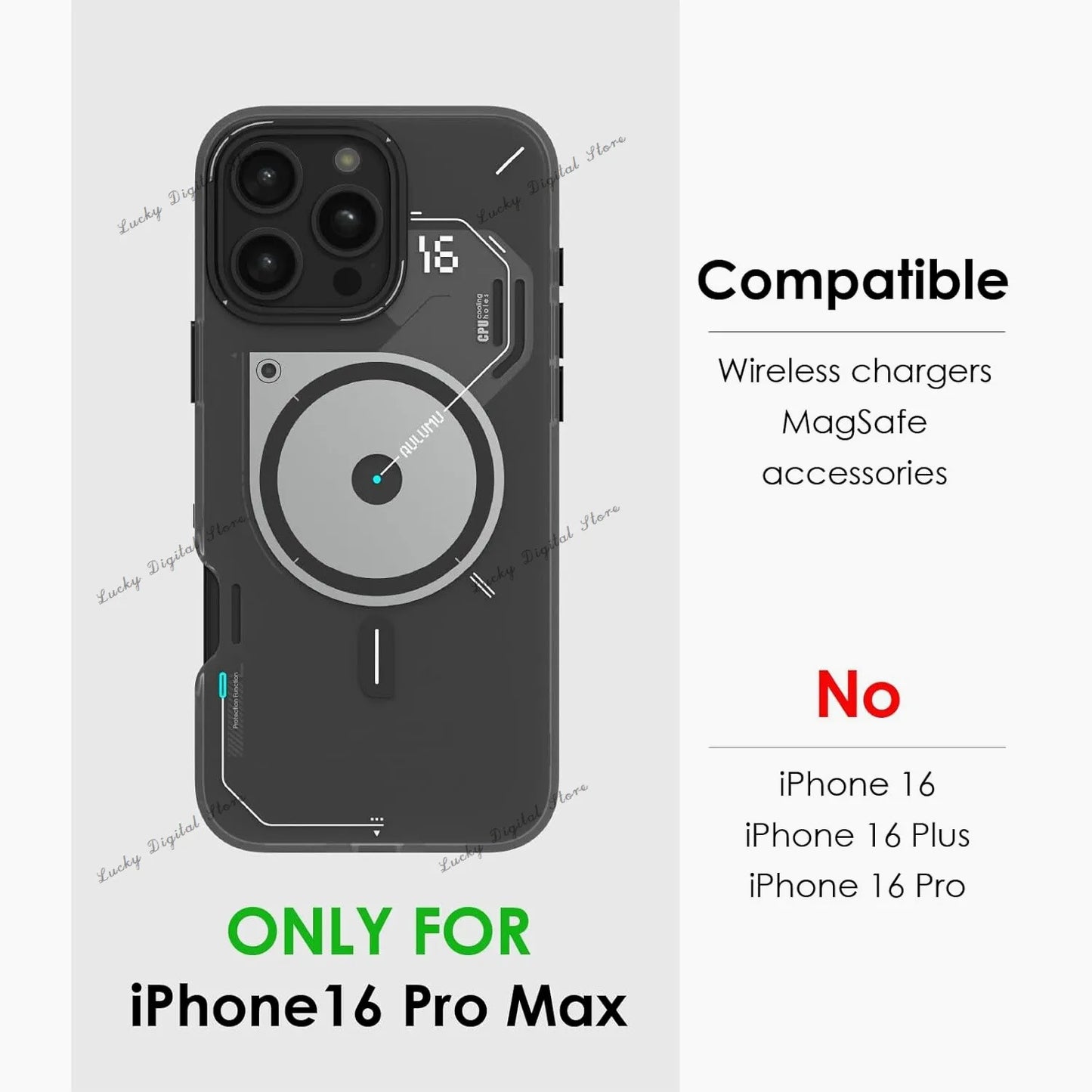 Semi-Translucent TPU MagSafe Case for iPhone 16 Pro | PhonelyHub