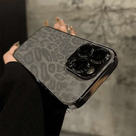 Leopard Texture Leather Case for iPhone 16 Pro Max | PhonelyHub