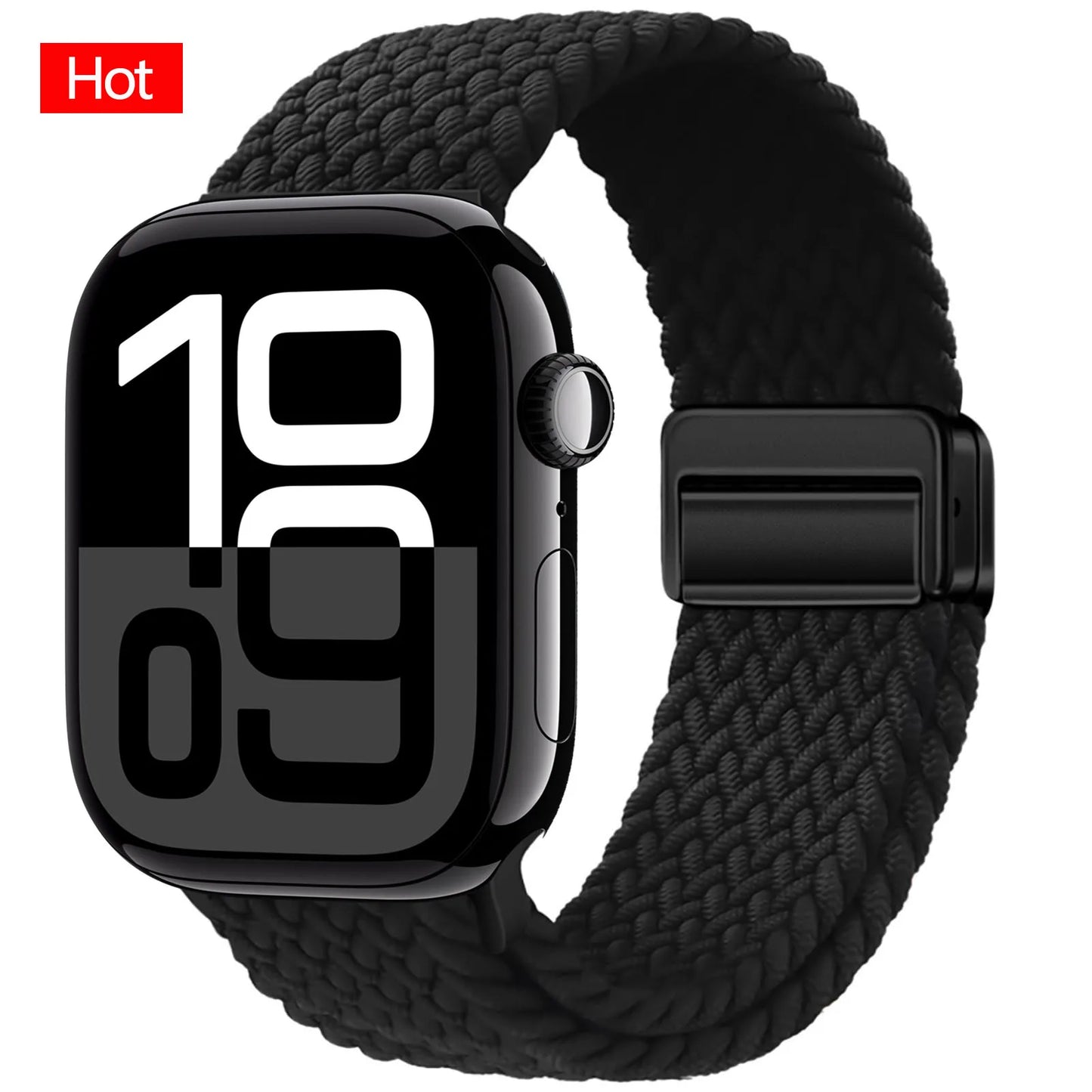 Braided Band For Apple Watch Strap 44mm 40mm 45mm 46mm 49mm 41mm 38 Magnetic Nylon Bracelet iWatch series se 7 6 8 9 10 Ultra 2