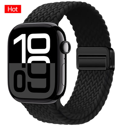 Braided Band For Apple Watch Strap 44mm 40mm 45mm 46mm 49mm 41mm 38 Magnetic Nylon Bracelet iWatch series se 7 6 8 9 10 Ultra 2