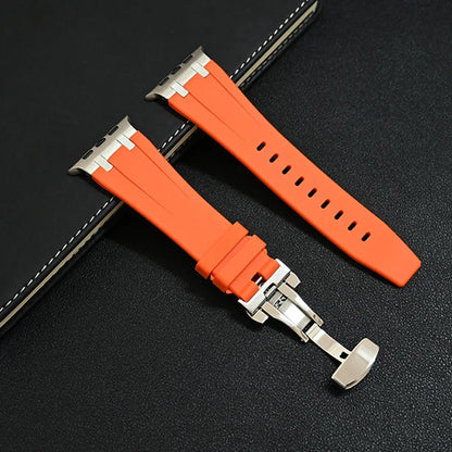Band+box for Apple Watch Series 10 Ultra 2 49mm 45mm 46mm 44mm Butterfly Clasp Strap for IWatch 9 8 7 Se 6 5 4 Silicone Bracelet