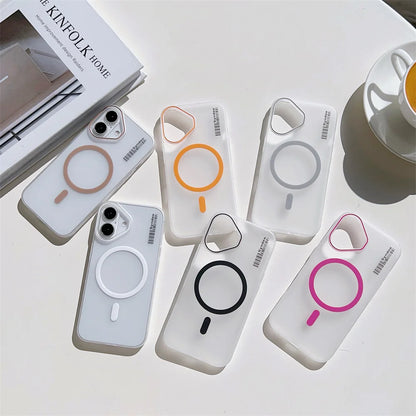 Ultra-Thin Matte Phone Case For iPhone 16 15 14 13 12 11 Pro Max Plus Transparent Magnetic For Magsafe Wireless Charge PC Cover