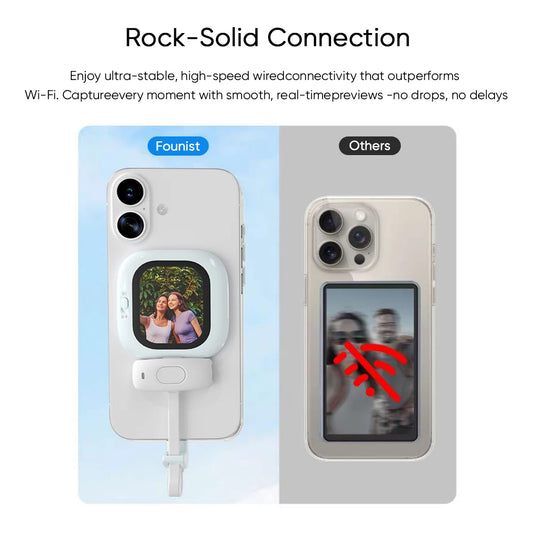 Founist Vlogmate Mini Selfie Monitor AMOLED Screen 700nits Simple Operation For iPhone 5-12 13 14 15 16 Pro For Vlog Live Stream
