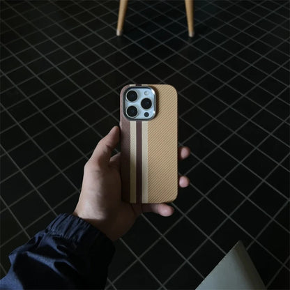 Ultra-Thin Carbon Fiber Texture MagSafe Phone Case For iPhone 16 15 14 13 12 Pro Max Wireless Charging Alloy Lens Hard PC Cover