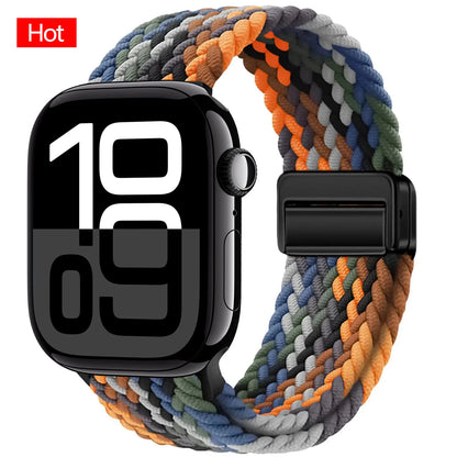 Braided Band For Apple Watch Strap 44mm 40mm 45mm 46mm 49mm 41mm 38 Magnetic Nylon Bracelet iWatch series se 7 6 8 9 10 Ultra 2