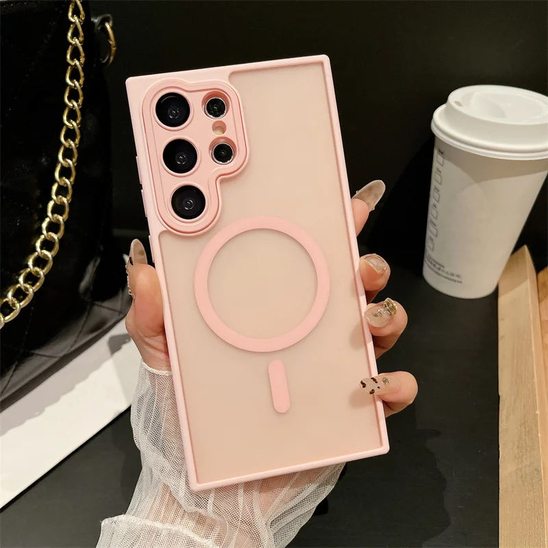 Samsung S25/S24 Ultra Translucent Magnetic Case – Matte & Shockproof | PhonelyHub