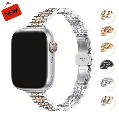 Stainless Steel Strap For Apple Watch Ultra 2 Band 49mm 42mm 46mm Metal Bracelet iWatch Series 10 9 8 7 6 SE 5 4 3 Women 45 41mm