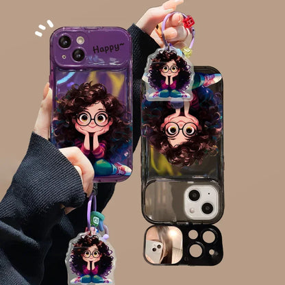Lanyard 3D Fashion Girl Mirror Case – iPhone 11–16 – PhonelyHub