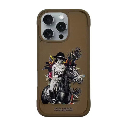 3D Embroidered Leather Case for iPhone 16 Pro Max | PhonelyHub