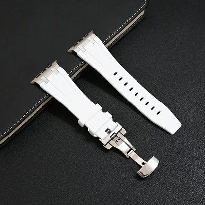 Band+box for Apple Watch Series 10 Ultra 2 49mm 45mm 46mm 44mm Butterfly Clasp Strap for IWatch 9 8 7 Se 6 5 4 Silicone Bracelet