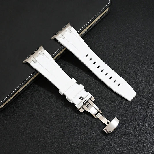 Band+box for Apple Watch Series 10 Ultra 2 49mm 45mm 46mm 44mm Butterfly Clasp Strap for IWatch 9 8 7 Se 6 5 4 Silicone Bracelet