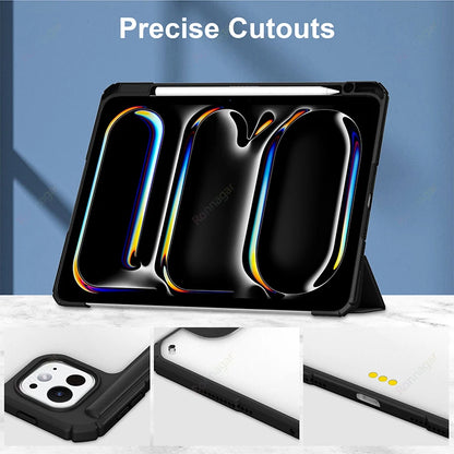 Smart Case for iPad Air 11 inch M2 M3 2025 2024 A16 11th Air 5th 4th Gen Pro11 13 M4 M2 Air 13 M2 M3 iPad 10th 9th 8 7 10.2 10.5