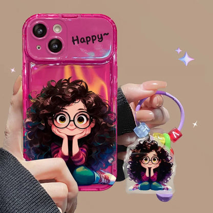 Lanyard 3D Fashion Girl Mirror Case – iPhone 11–16 – PhonelyHub