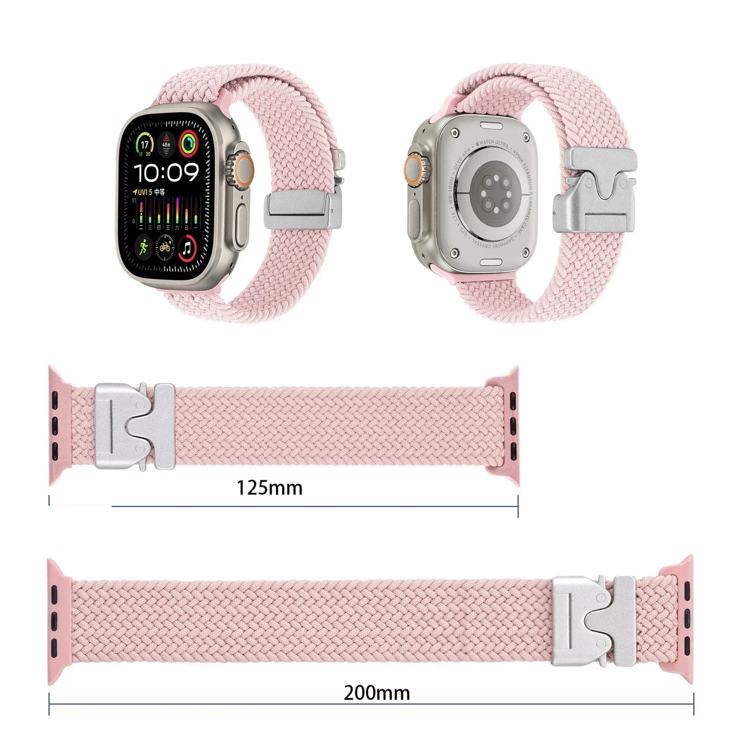 Parachute Straps for Apple watch 10 Band 46mm 42mm 45mm Ultra 49mm 44mm 41mm Braided bracelet correa iWatch Series 9 8 SE 5 6 7