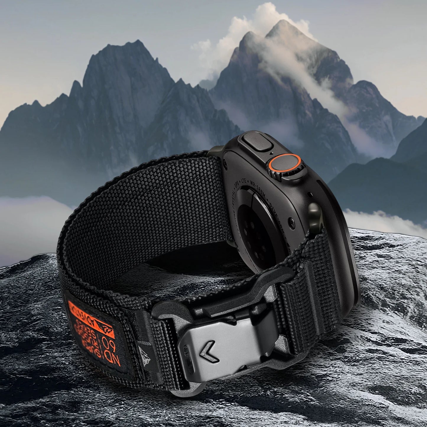 Wide Soft Nylon Sport Strap with Magnetic Fidlock V-Buckle Compatible with Apple Watch Bands for Women Men