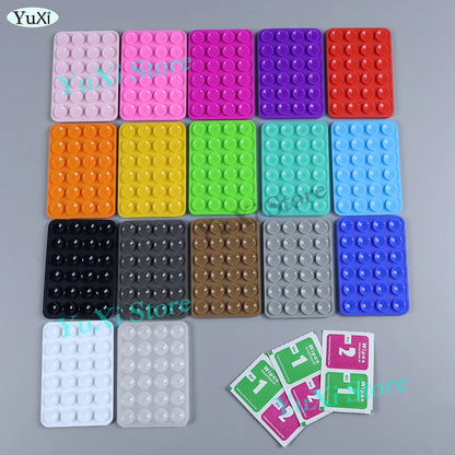 Double Side Silicone Suction Pad With Dry Wet Cleaning Wipes For Mobile Phone Fixture Suction Cup Rubber Sucker Pad For Fixing
