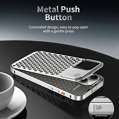 For iPhone 16 15 14 Plus 13 12 Pro Max Luxury Aluminum Metal Heat Dissipation Aromatherapy Phone Case Fragrance Cooling Cover