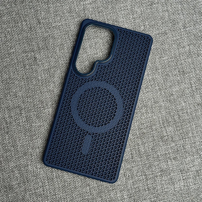 Honeycomb Grid Mesh Cooling For Magsafe Magnetic Case For Samsung Galaxy  S25 Ultra S24 S23 Plus Frosted Alloy Lens Armor Cover