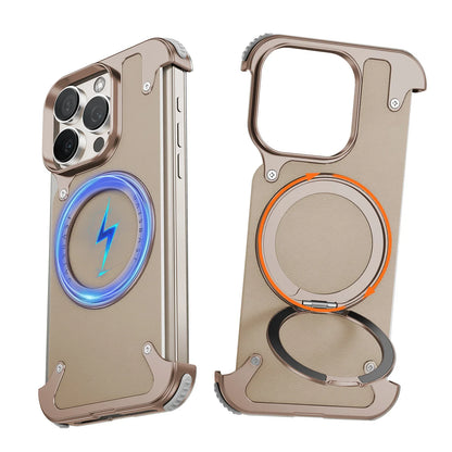 Oatsbasf Magnetic Leather Phone Case for iPhone 16 15 Pro Max with 360° Rotatable Ring Stand Premium Luxury Dropproof Slim Cover