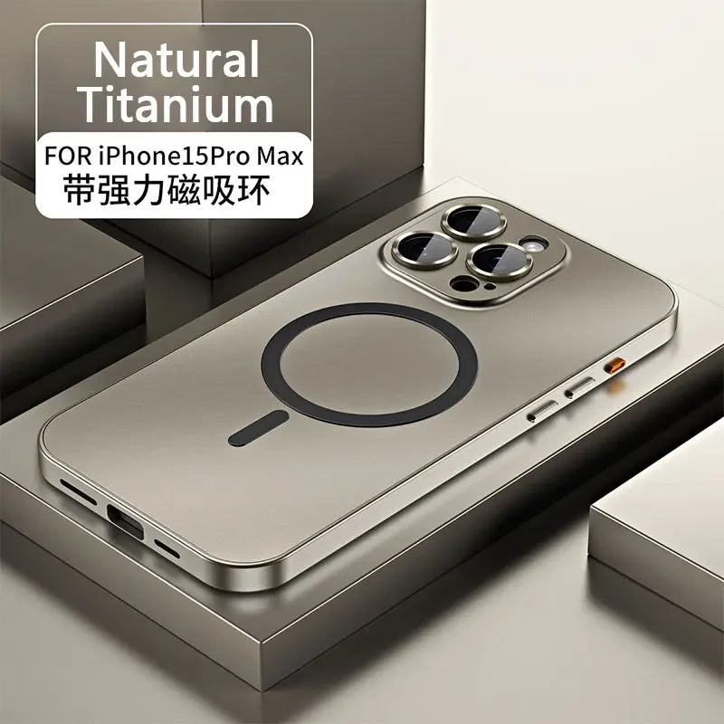 Titanium Metal Frame iPhone 13–16 Pro Max Case | PhonelyHub
