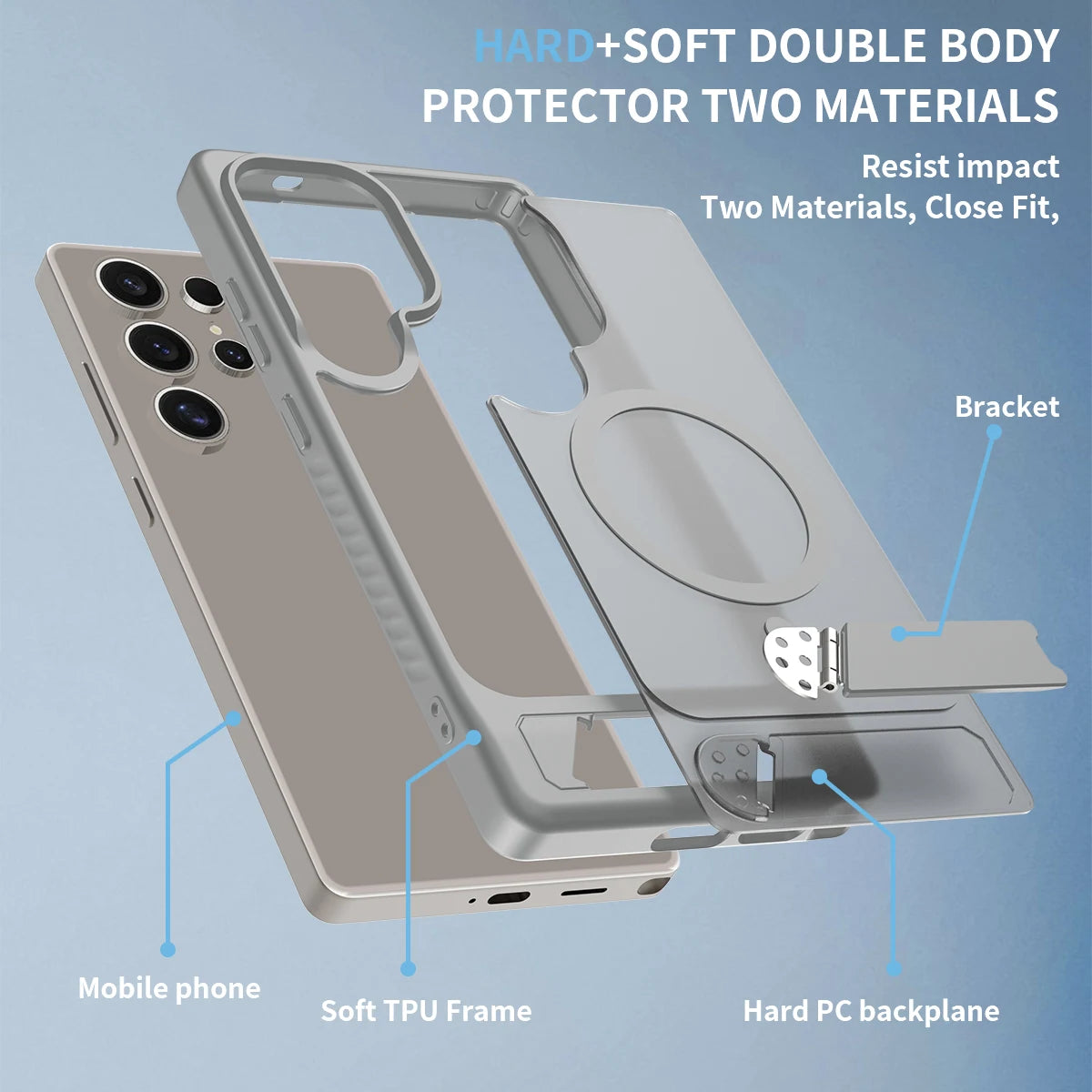 Shockproof MagSafe Stand Case for Samsung S25 Ultra | PhonelyHub