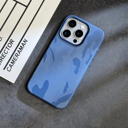 Luxury Camouflage Leather Shockproof Armor Magnetic Case For iPhone 16 Pro 15 14 13 12 Pro Max MagSafe Wireless Charge Cover