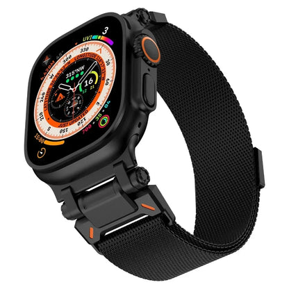 Stainless Steel Milanese Strap for Apple Watch Ultra 2/1 49mm 10 46mm Men Loop Band for Iwatch 9 8 7 6 5 4 Se 45mm 44mm Bracelet