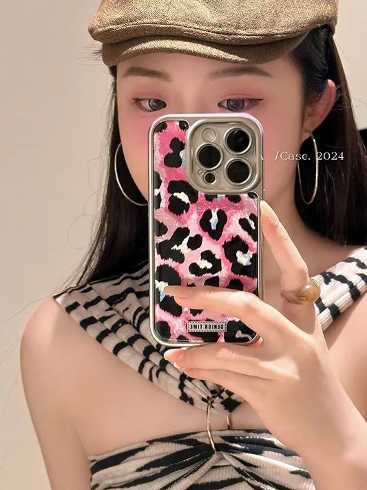 Japanese Korean Niche Trendy Leopard Print For IPhone 16 Pro Max 15 Pro Anti Fall Fully Wrap Case For Iphone 11 12 13 Hard shell