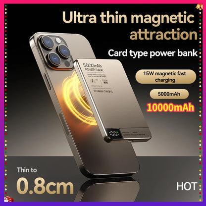 New High quality Alloy Fast Charger Power Banks With Gifts Backup Battery Powerbank Magnetic Wireless Phone Charger For Magsafe