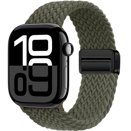 Braided Band For Apple Watch Strap 44mm 40mm 45mm 46mm 49mm 41mm 38 Magnetic Nylon Bracelet iWatch series se 7 6 8 9 10 Ultra 2