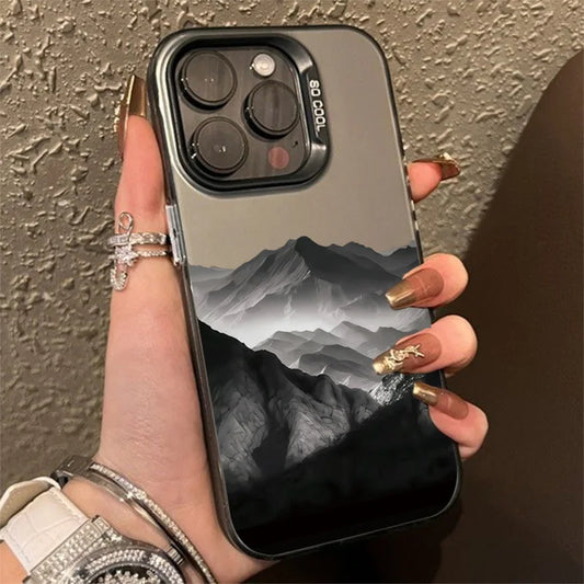 Black Mountain Phone Case For iPhone 16 15 14 13 12 11 Pro Max XS X XR 7 8 Plus SE 2022 Full Protection Shockproof Bumper Cover