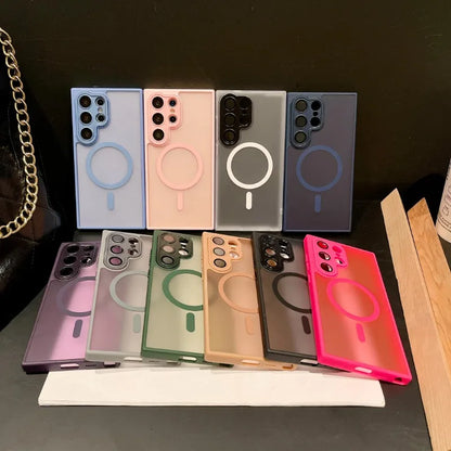 Samsung S25/S24 Ultra Translucent Magnetic Case – Matte & Shockproof | PhonelyHub
