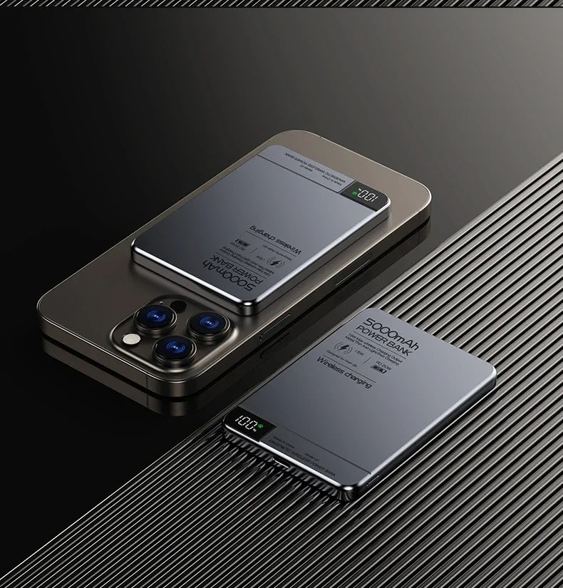 New High quality Alloy Fast Charger Power Banks With Gifts Backup Battery Powerbank Magnetic Wireless Phone Charger For Magsafe
