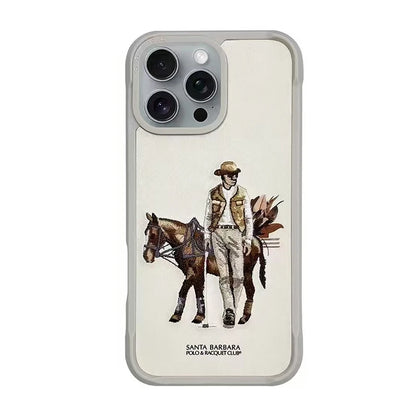 3D Embroidered Leather Case for iPhone 16 Pro Max | PhonelyHub