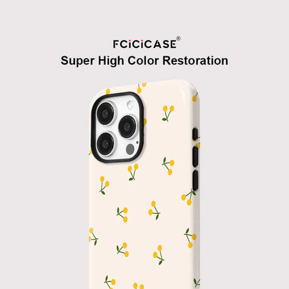 Soft Silicone Flower Printing Case For iPhone 16 15 14 Plus 13 12 11 Pro Max For Magsafe Wireless Charge 2 in 1 Magnetic Cover