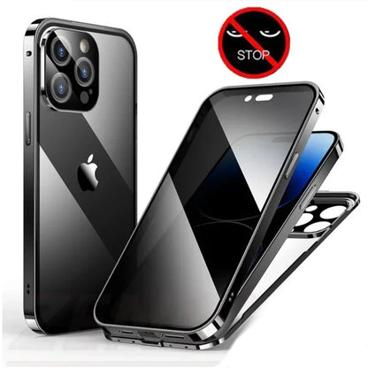 Anti Peeping Metal Phone Case For Samsung Galaxy S25 S24 S23 S22 Ultra Plus 360 Degree Privacy Protection Magnetic Phone Cover